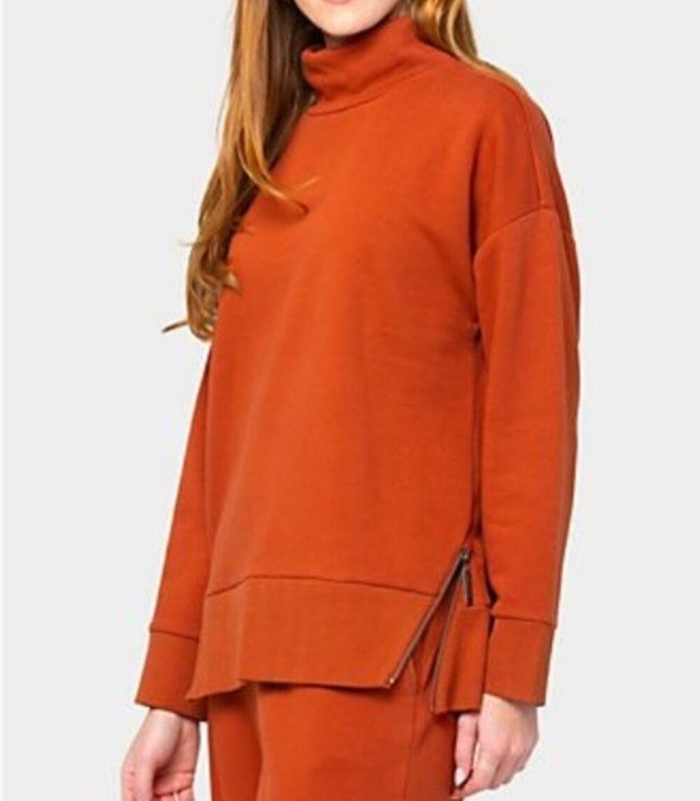 Peace Love World Size XS Dark Spice French Terry Turtleneck Top A713432 EUC
